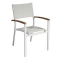 Stohovatelná zahradní židle z bílého hliníku s područkami - Lyonel