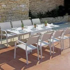 Stohovatelná zahradní židle z hliníku s designovými područkami - Gontran Viadurini