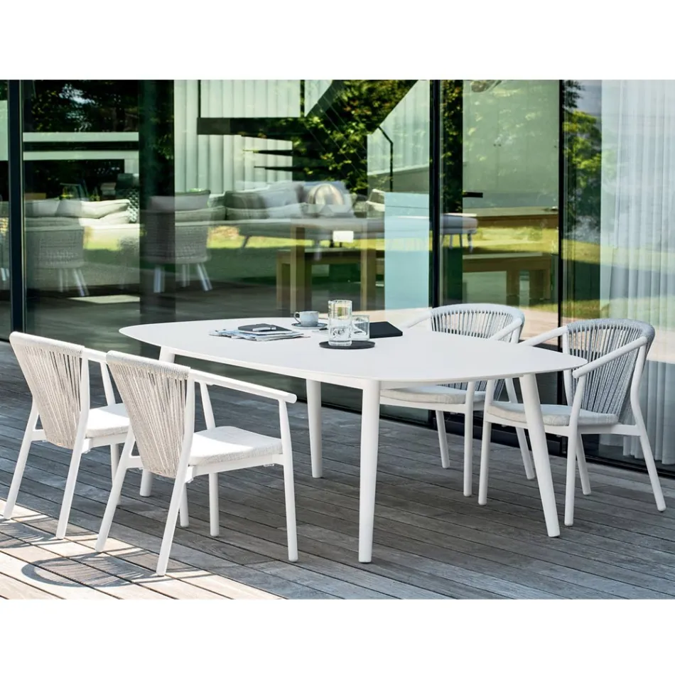 Stohovatelná zahradní židle z hliníku a technické tkaniny - Smart By Varaschin Viadurini