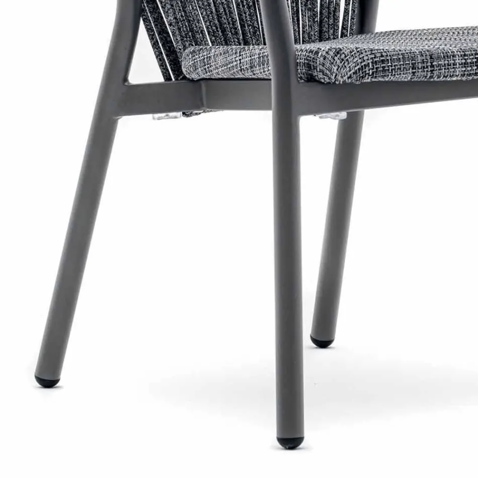 Stohovatelná zahradní židle z hliníku a technické tkaniny - Smart By Varaschin Viadurini