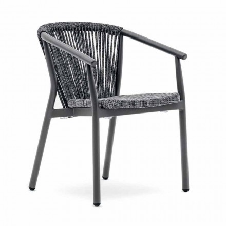 Stohovatelná zahradní židle z hliníku a technické tkaniny - Smart By Varaschin Viadurini