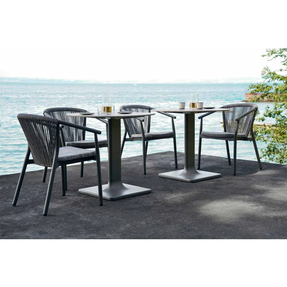 Stohovatelná zahradní židle z hliníku a technické tkaniny - Smart By Varaschin Viadurini