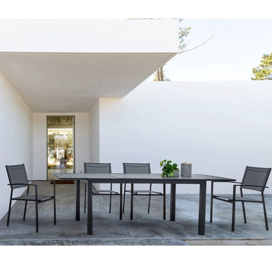 Stohovatelná zahradní židle v hliníkovém a textilním moderním designu - Franz Viadurini