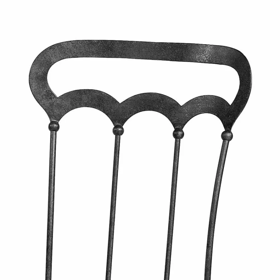 Stohovatelná zahradní židle z grafitového železa vyrobená v Itálii, 2 kusy - Catrina Viadurini