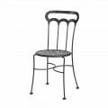 Stohovatelná zahradní židle z grafitového železa vyrobená v Itálii, 2 kusy - Catrina
