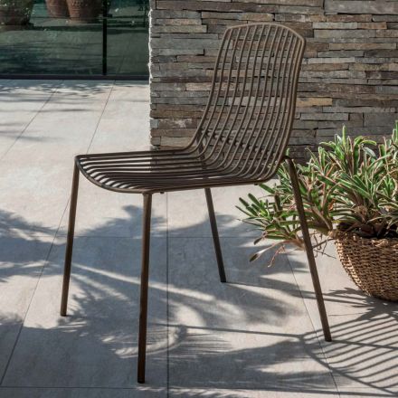 Stohovatelná zahradní židle z kovu Made in Italy 2 kusy - Giuliana Viadurini