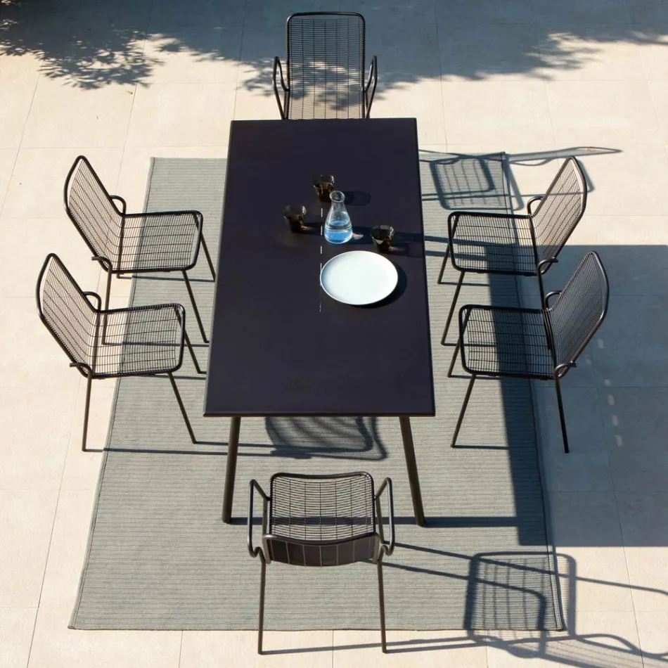 Stohovatelná zahradní židle z pozinkovaného kovu Made in Italy 4 kusy - Vikas Viadurini