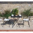 Zahradní židle z černého lakovaného železa se stohovatelnou konstrukcí - Nacim Viadurini