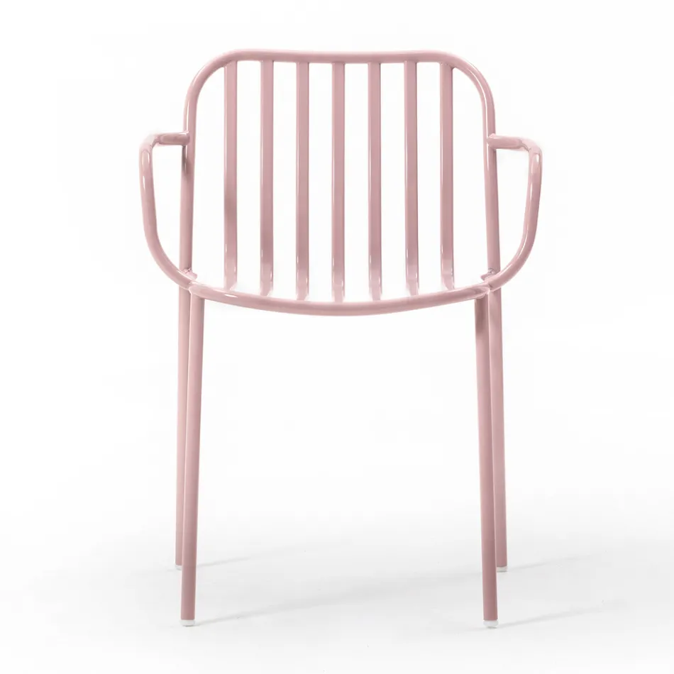 Kovová zahradní židle s područkami Made in Italy 2 kusy - Jednoduše Viadurini