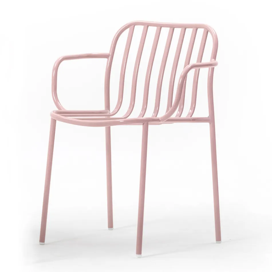 Kovová zahradní židle s područkami Made in Italy 2 kusy - Jednoduše Viadurini