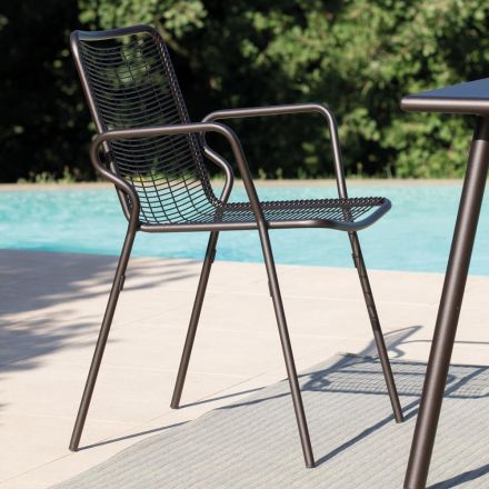 Kovová zahradní židle s područkami Made in Italy 2 kusy - Vikas Viadurini