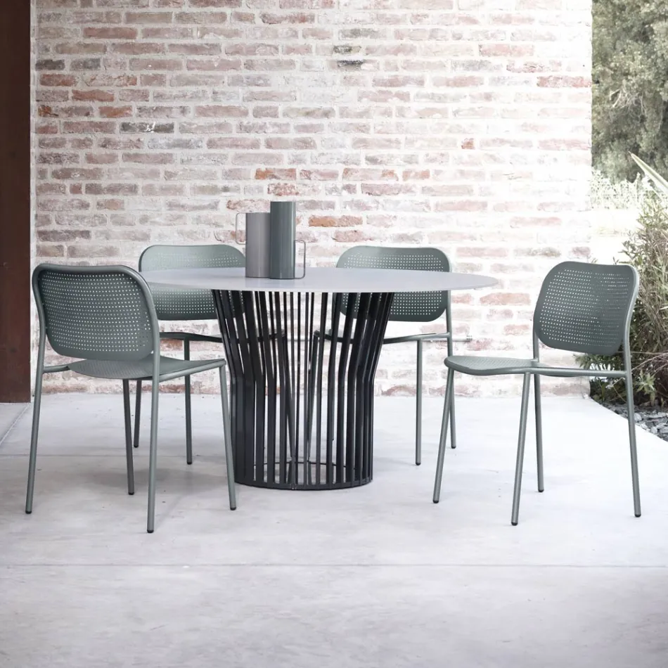 Zahradní židle z lakovaného kovu Made in Italy 2 kusy - Synergy Viadurini