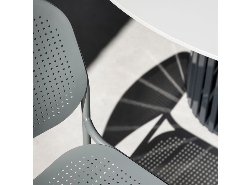 Zahradní židle z lakovaného kovu Made in Italy 2 kusy - Synergy Viadurini