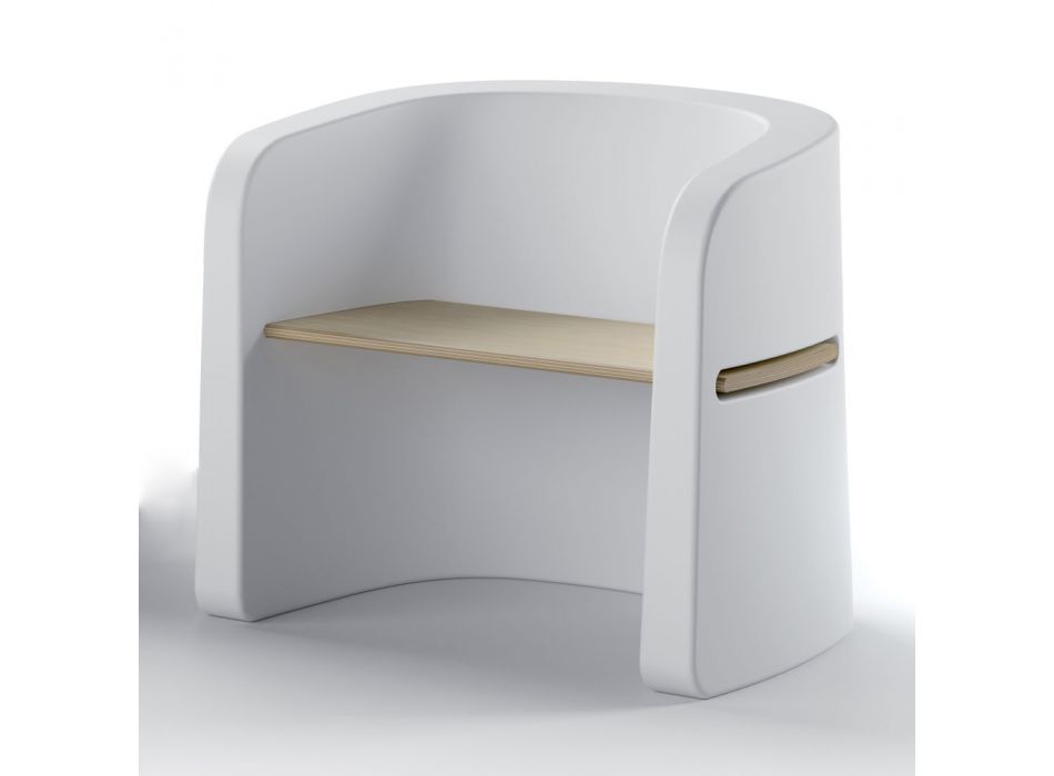 Zahradní židle z polyetylenového a březového dřeva Made in Italy - Talula Viadurini