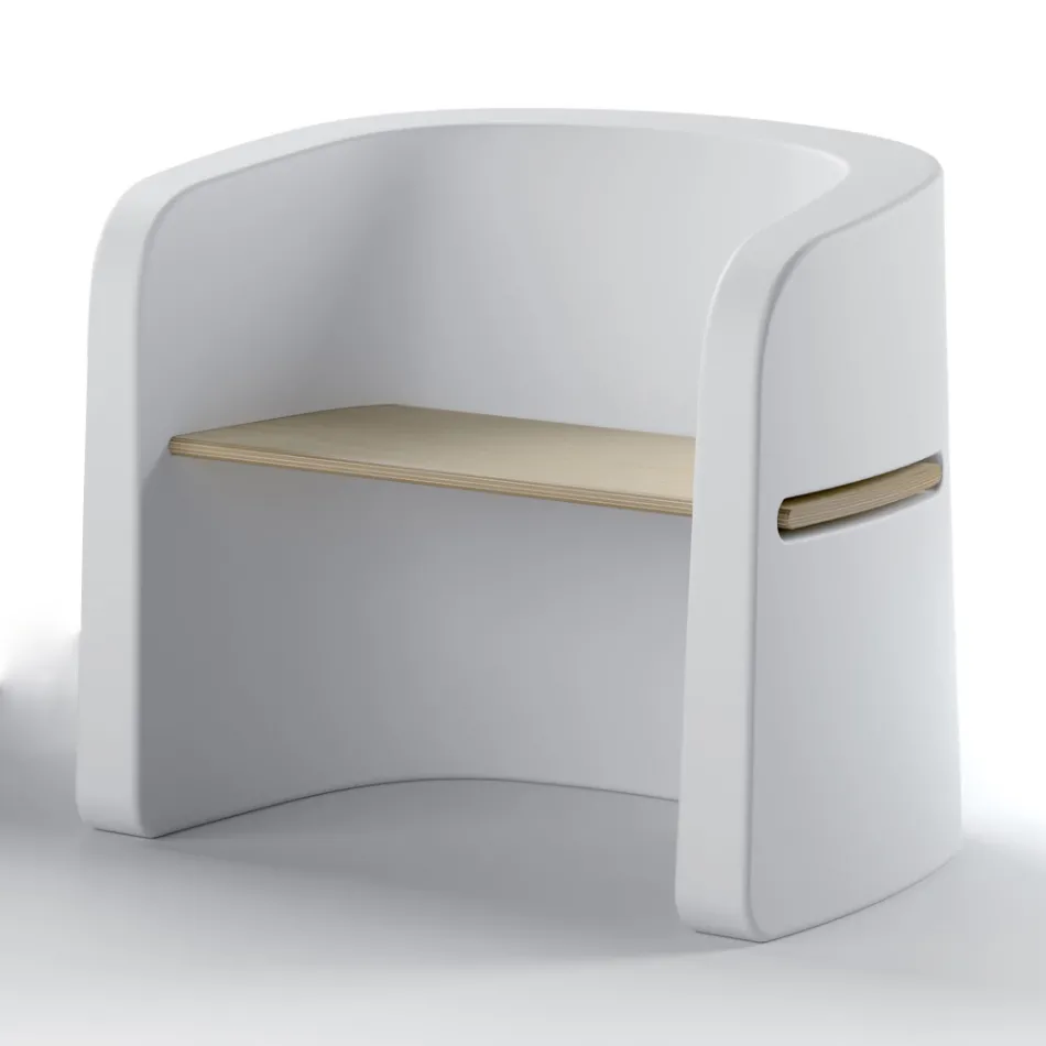 Zahradní židle z polyetylenového a březového dřeva Made in Italy - Talula Viadurini