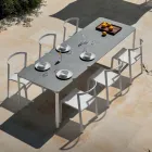 Zahradní židle z textilu a hliníku Made in Italy - Milanka Viadurini