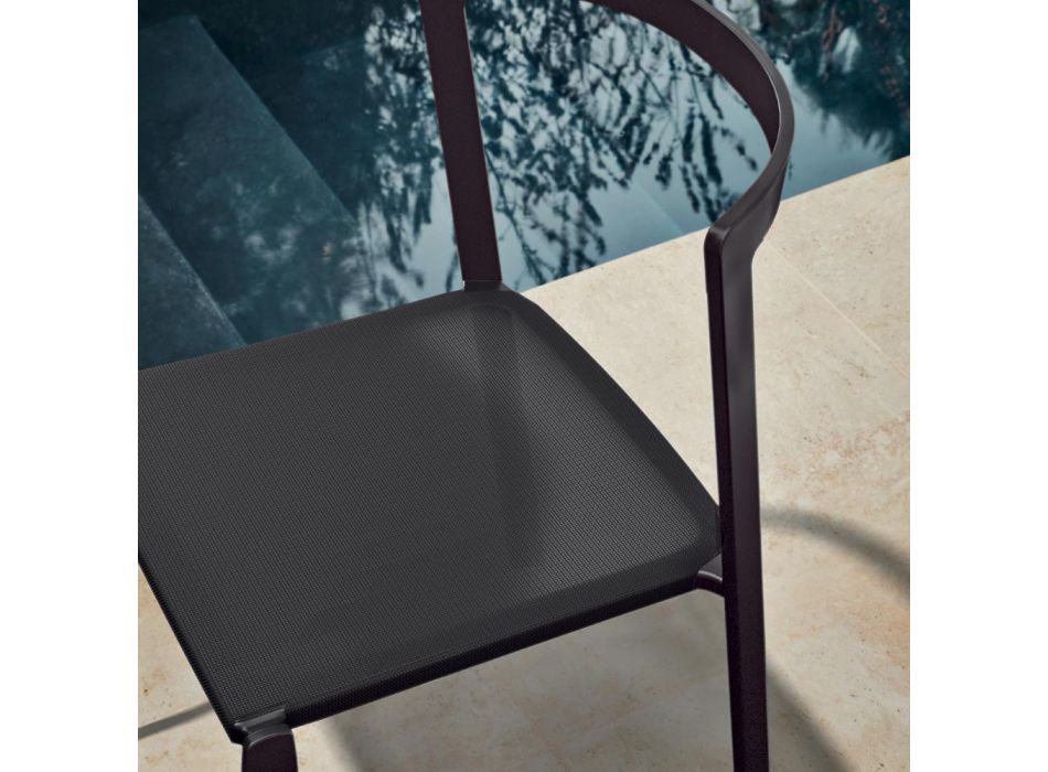 Zahradní židle z textilu a hliníku Made in Italy - Milanka Viadurini
