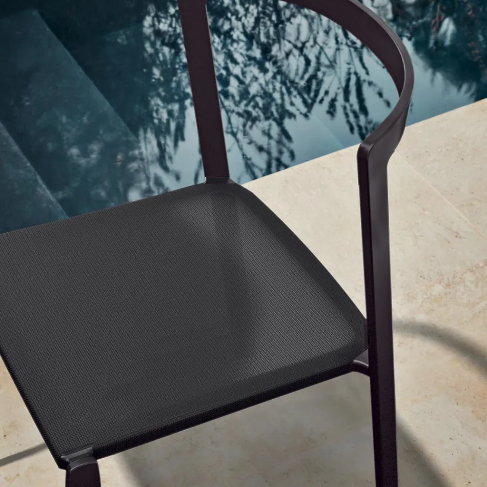 Zahradní židle z textilu a hliníku Made in Italy - Milanka Viadurini