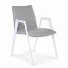 Moderní zahradní židle s područkami v bílé hliníkové Homemotion - Liliana Viadurini