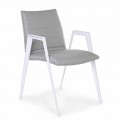 Moderní zahradní židle s područkami v bílé hliníkové Homemotion - Liliana