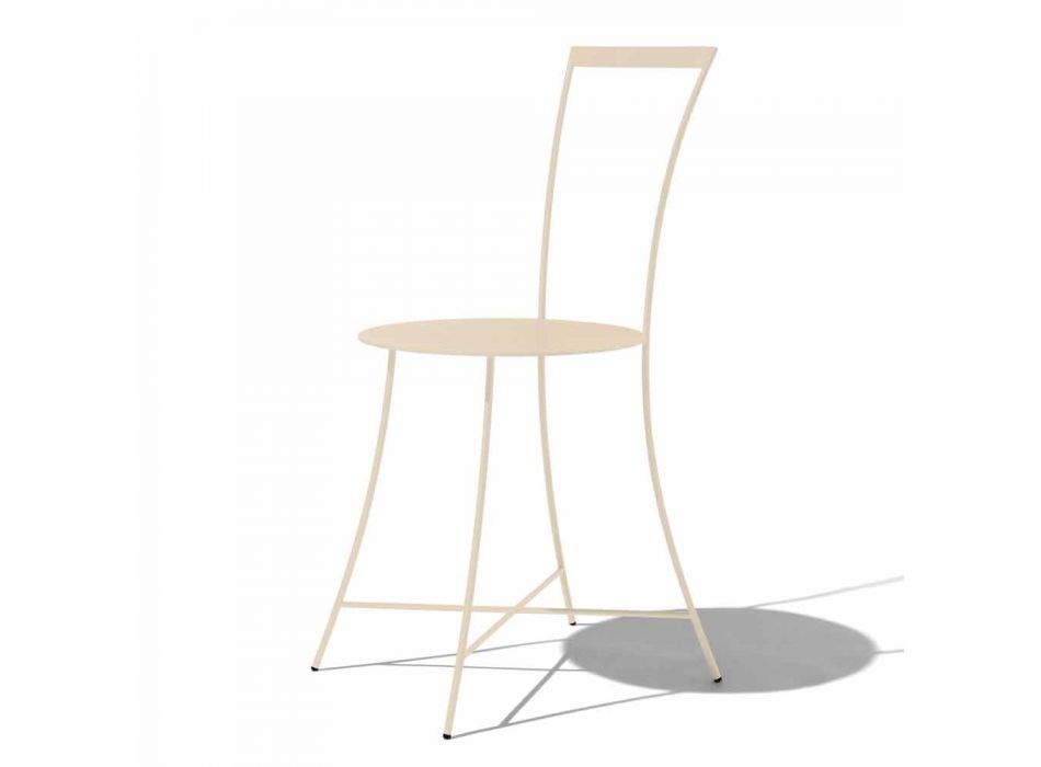 Moderní zahradní židle z barevné lakované oceli vyrobená v Itálii - Edda Viadurini