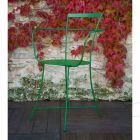 Moderní zahradní židle z barevné lakované oceli vyrobená v Itálii - Edda Viadurini