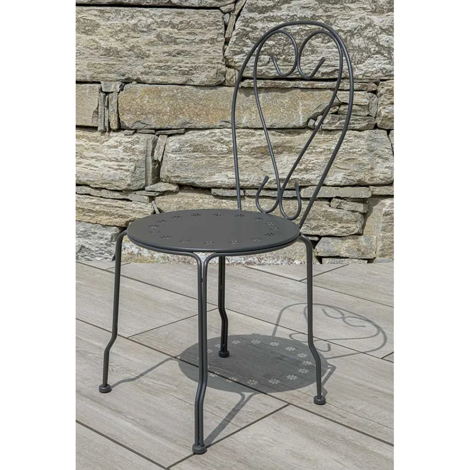 Zahradní židle vyrobená výhradně z kovu - Archiv Viadurini