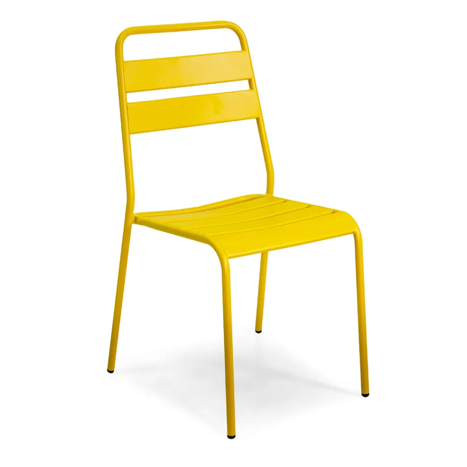 Zahradní židle vyrobená výhradně z kovu - stuha Viadurini