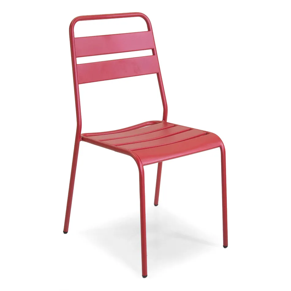 Zahradní židle vyrobená výhradně z kovu - stuha Viadurini