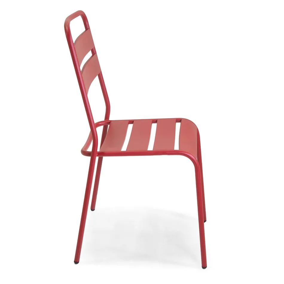 Zahradní židle vyrobená výhradně z kovu - stuha Viadurini