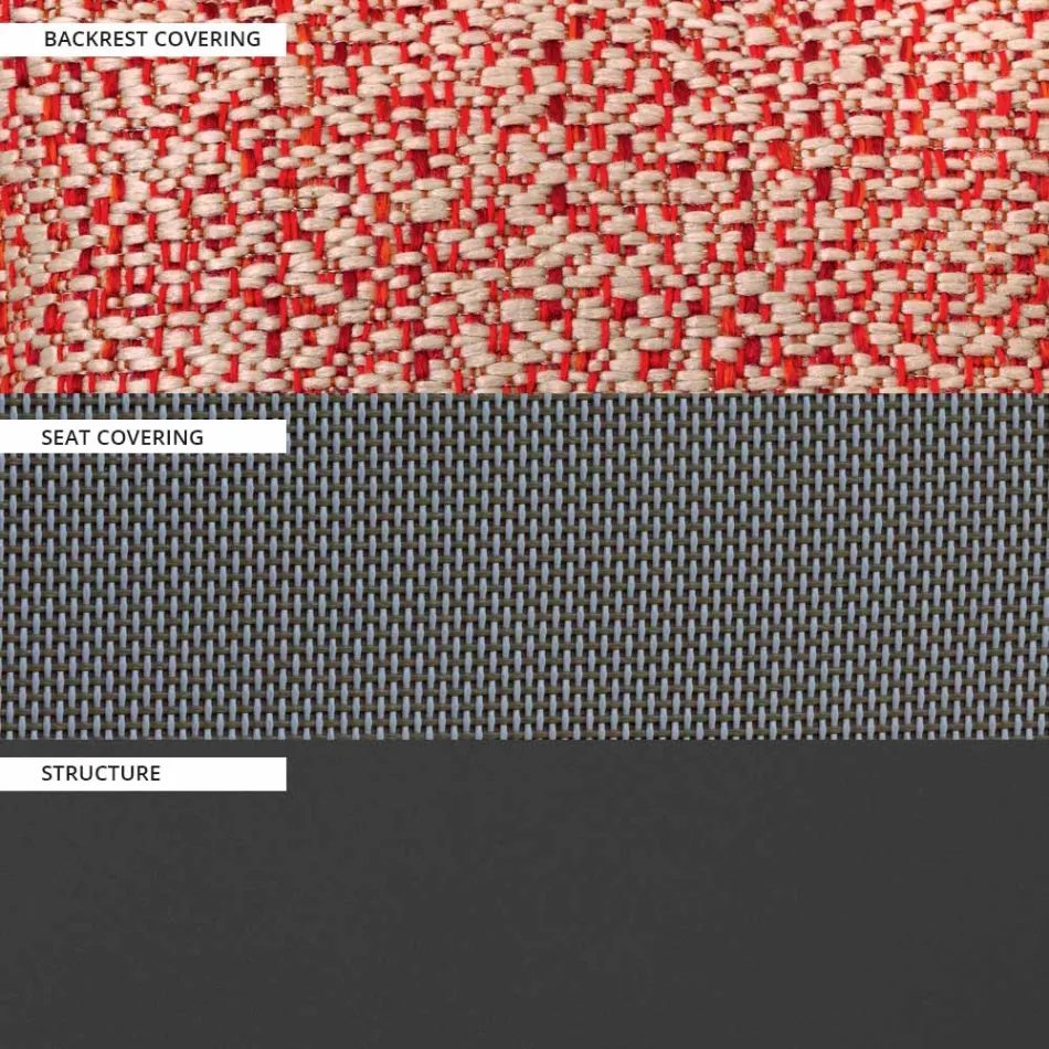 Konstrukce zahradní židle z lakovaného hliníku Made in Italy - Jouve Viadurini