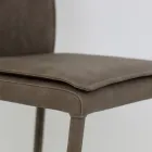 Pokojová židle s vysokým opěradlem z umělé kůže Made in Italy - Cleto Viadurini