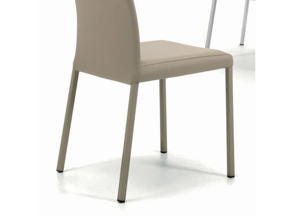 Vnitřní židle s konstrukcí a sedákem z potažené oceli Made in Italy - Padova Viadurini