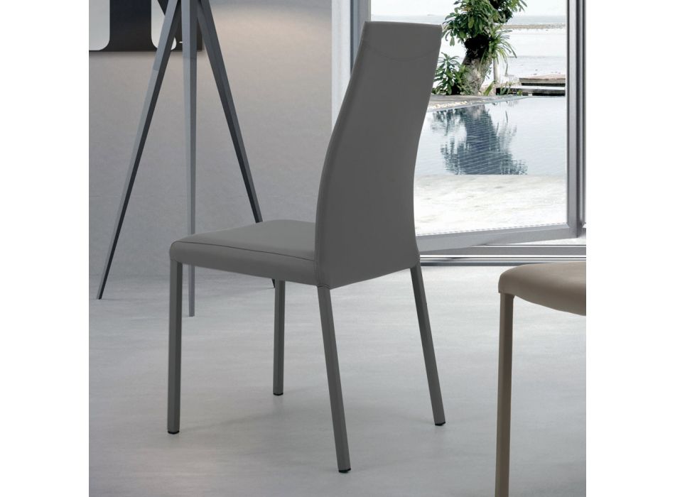 Vnitřní židle s konstrukcí a sedákem z potažené oceli Made in Italy - Padova Viadurini