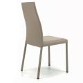 Vnitřní židle s konstrukcí a sedákem z potažené oceli Made in Italy - Padova