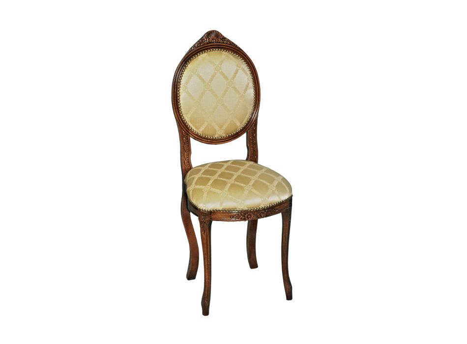 Pokojová židle s patinovaným ořechem Made in Italy - Olivina Viadurini