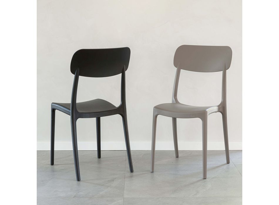 Vnitřní a venkovní stohovatelná židle z polypropylenu různých barev - Garima Viadurini