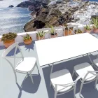 Vnitřní a venkovní stohovatelná židle z vyztužené pryskyřice se skelným vláknem - Naira Viadurini