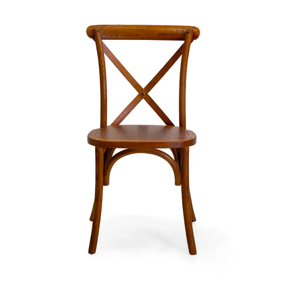 Stohovatelná interiérová židle z jilmového dřeva - Barriera Viadurini