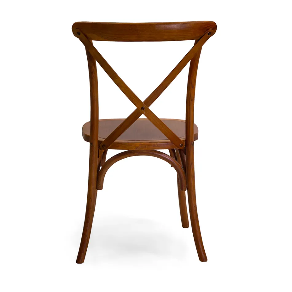 Stohovatelná interiérová židle z jilmového dřeva - Barriera Viadurini