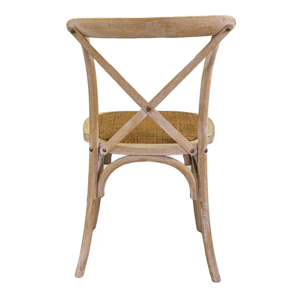 Stohovatelná interiérová židle z jilmového dřeva - Barriera Viadurini