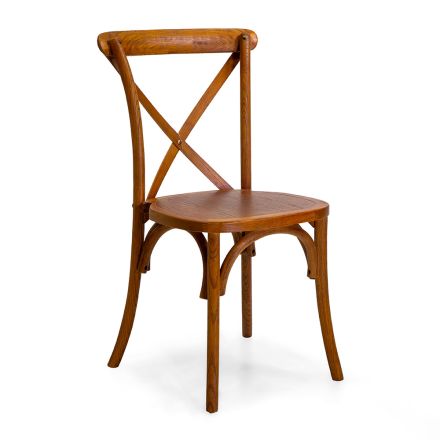 Stohovatelná interiérová židle z jilmového dřeva - Barriera Viadurini