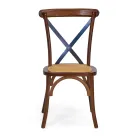 Stohovatelné interiérové křeslo z dubového dřeva a ratanového sedáku - Barriera Viadurini