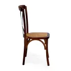 Stohovatelné interiérové křeslo z dubového dřeva a ratanového sedáku - Barriera Viadurini