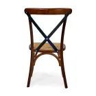 Stohovatelné interiérové křeslo z dubového dřeva a ratanového sedáku - Barriera Viadurini