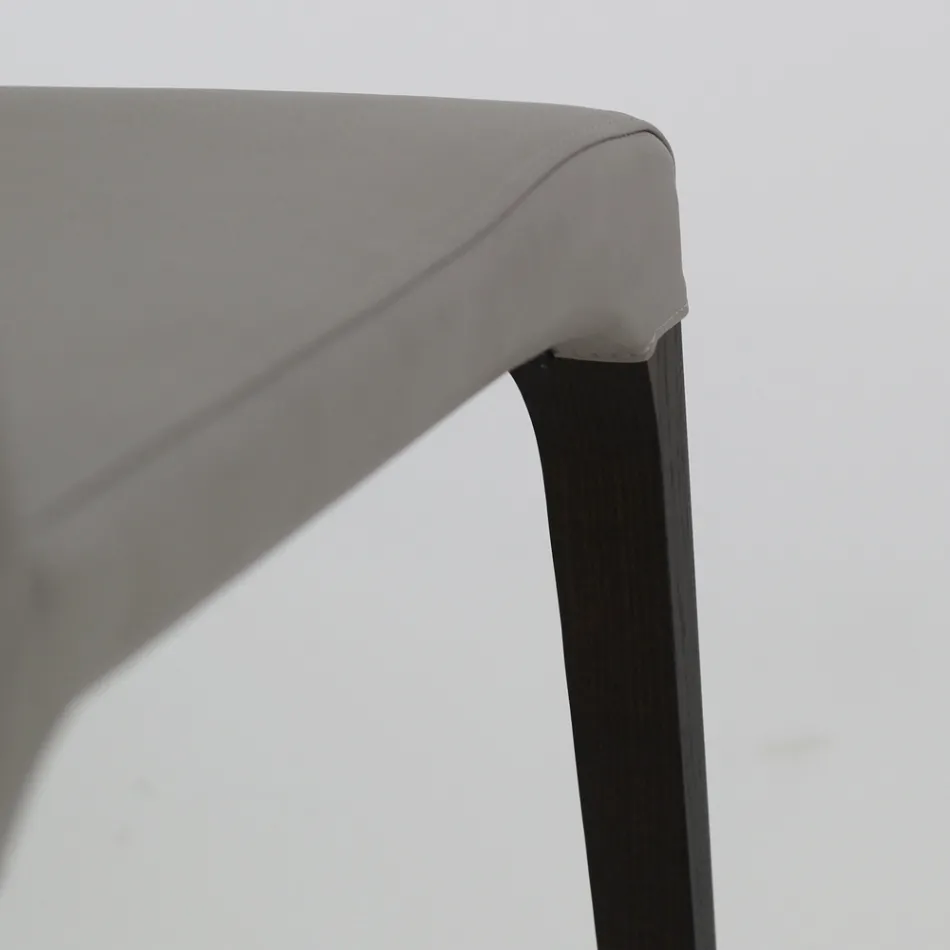 Pokojová židle z jasanového dřeva a koženky Made in Italy - Floki Viadurini