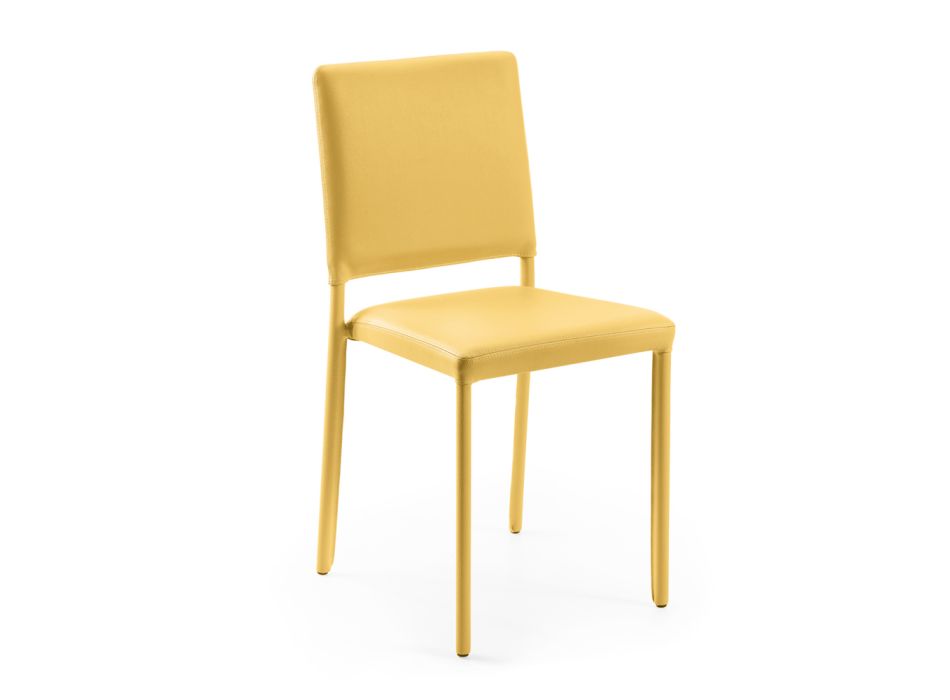 Jídelní židle kompletně čalouněná ekokůží Made in Italy - Pinguino Viadurini