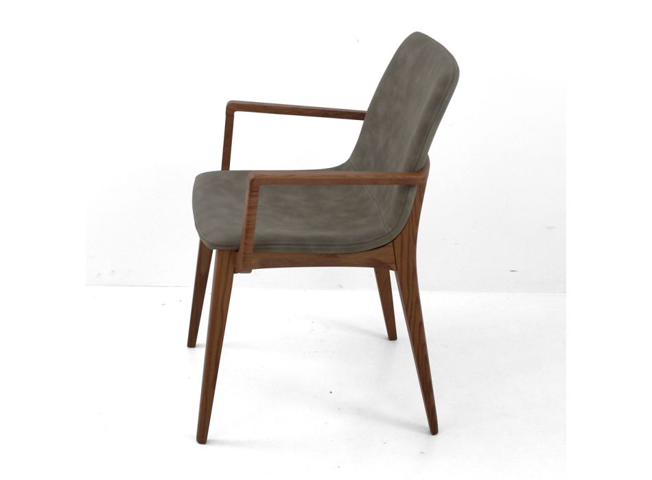 Jídelní židle s područkami z jasanového dřeva Made in Italy - Betsy Viadurini