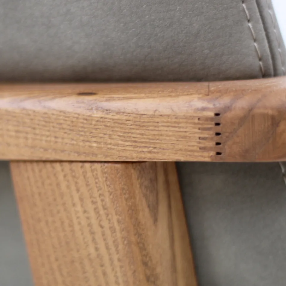 Jídelní židle s područkami z jasanového dřeva Made in Italy - Betsy Viadurini