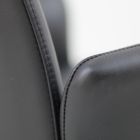 Jídelní židle s područkami potažená černou kůží Made in Italy - Meyer Viadurini